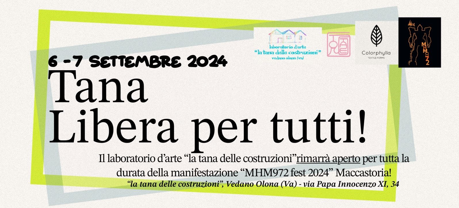 appuntamenti a la tana delle costruzioni - vedano olona